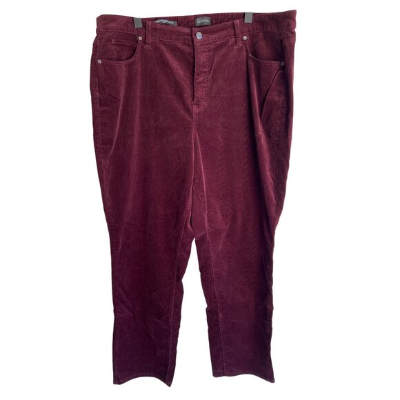 Talbots 20W curvy fit corduroy pants maroon/wine color - Picture 1 of 5